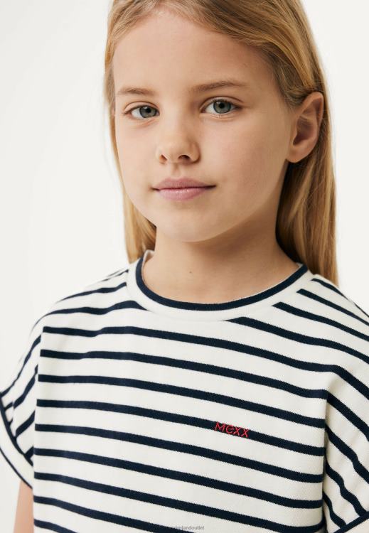 Mexx Striped T-shirt Off White Beige 0T44H807 Girls