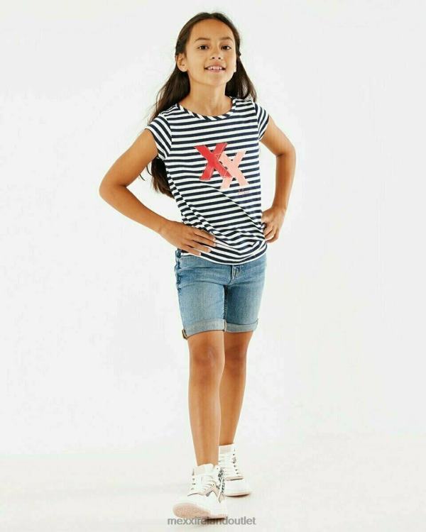 Mexx Striped artwork t-shirt Navy Blue 0T44H874 Girls