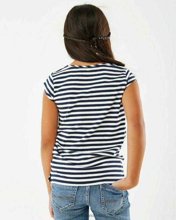 Mexx Striped artwork t-shirt Navy Blue 0T44H874 Girls