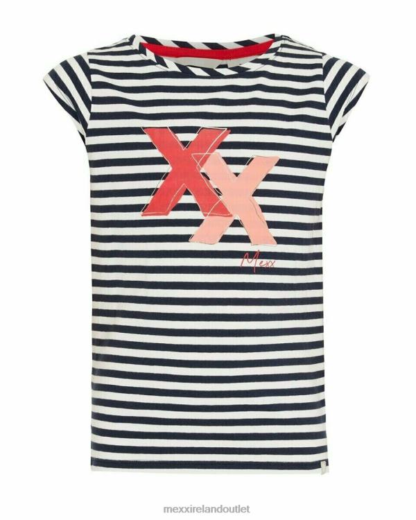 Mexx Striped artwork t-shirt Navy Blue 0T44H874 Girls