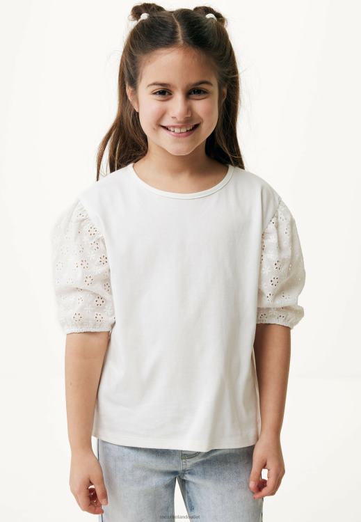 Mexx T-shirt Broidery Sleeves Off White Beige 0T44H765 Girls