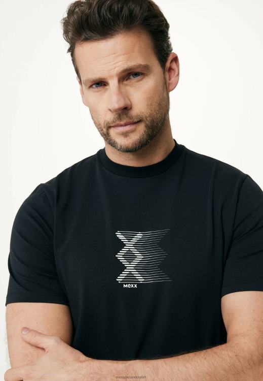 Mexx T-shirt Short Sleeve Rubber Print Black Schwarz 0T44H490 Men