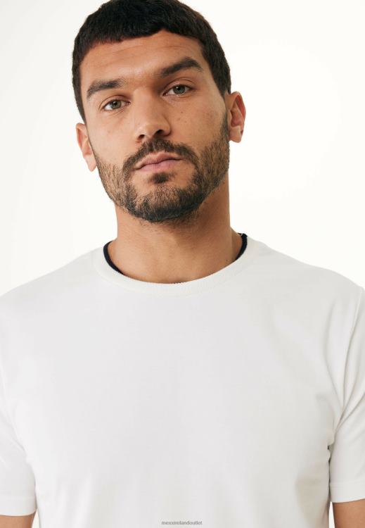 Mexx T-shirt Short Sleeve Yarn Dye Off White Beige 0T44H493 Men