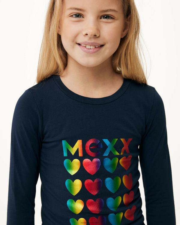 Mexx T-shirt logo carrier in glitter Navy Blue 0T44H823 Girls