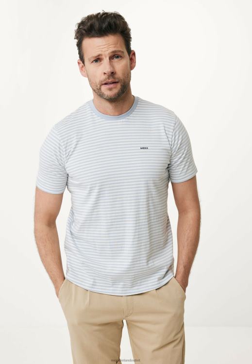 Mexx T-shirt striped Light Blue 0T44H513 Men