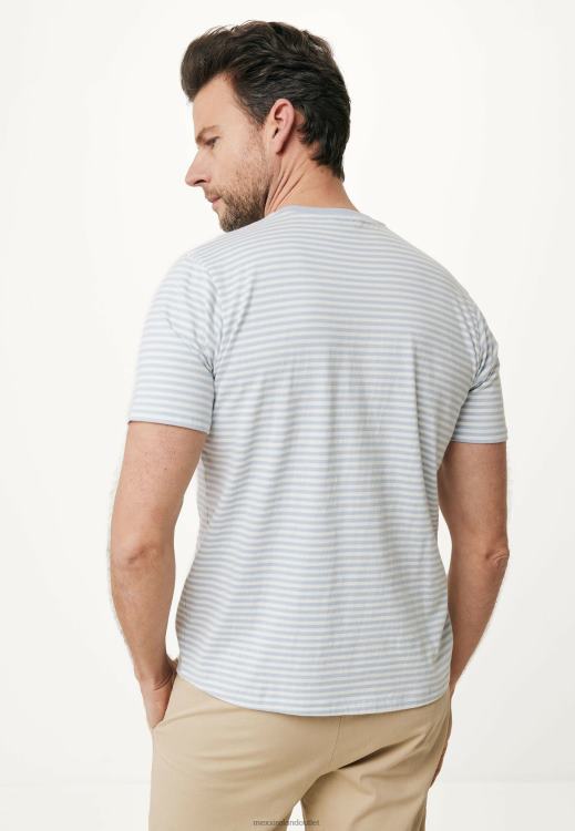 Mexx T-shirt striped Light Blue 0T44H513 Men