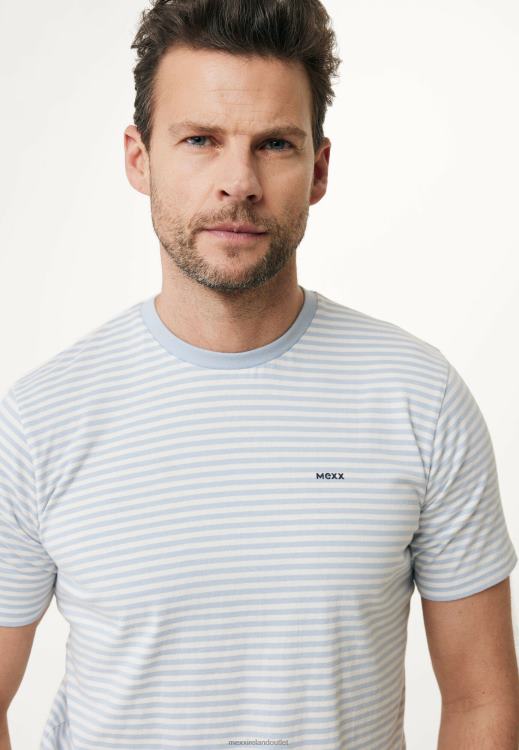 Mexx T-shirt striped Light Blue 0T44H513 Men