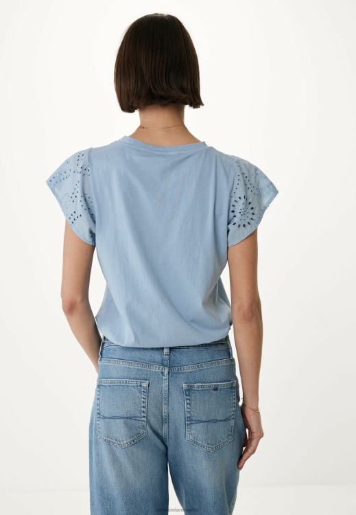 Mexx Top Broidery Sleeves Baby Blue 0T44H14 Women