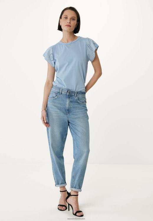 Mexx Top Broidery Sleeves Baby Blue 0T44H14 Women