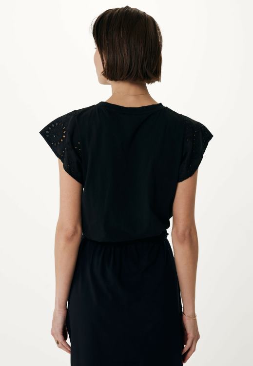 Mexx Top Broidery Sleeves Black Beige 0T44H15 Women