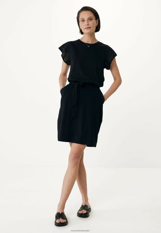 Mexx Top Broidery Sleeves Black Beige 0T44H15 Women