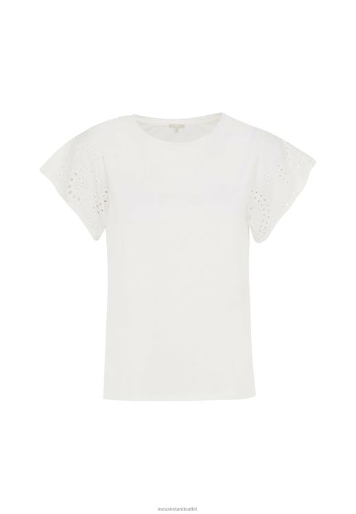 Mexx Top Broidery Sleeves Off White Beige 0T44H2 Women