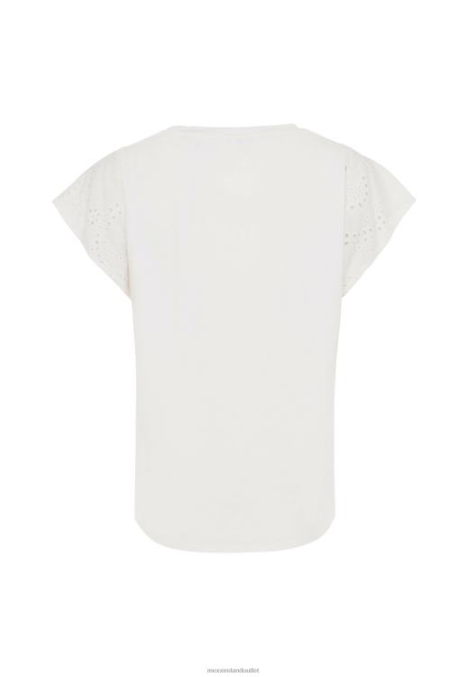 Mexx Top Broidery Sleeves Off White Beige 0T44H2 Women