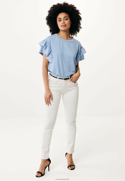 Mexx Top Ruffle Sleeves Baby Blue 0T44H43 Women