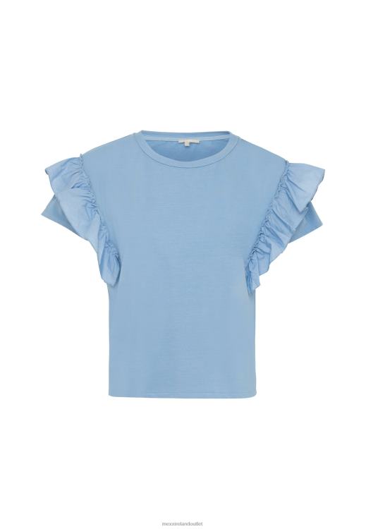 Mexx Top Ruffle Sleeves Baby Blue 0T44H43 Women