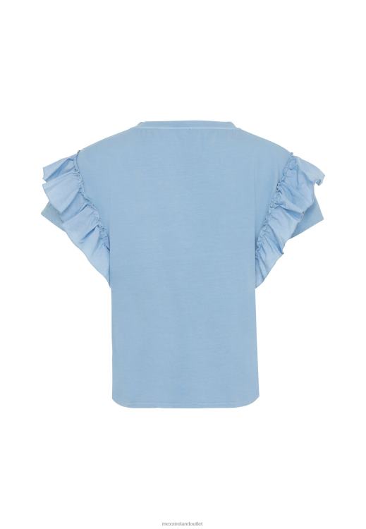 Mexx Top Ruffle Sleeves Baby Blue 0T44H43 Women
