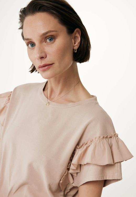 Mexx Top Ruffle Sleeves Nude Beige 0T44H42 Women