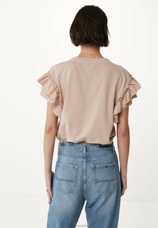 Mexx Top Ruffle Sleeves Nude Beige 0T44H42 Women