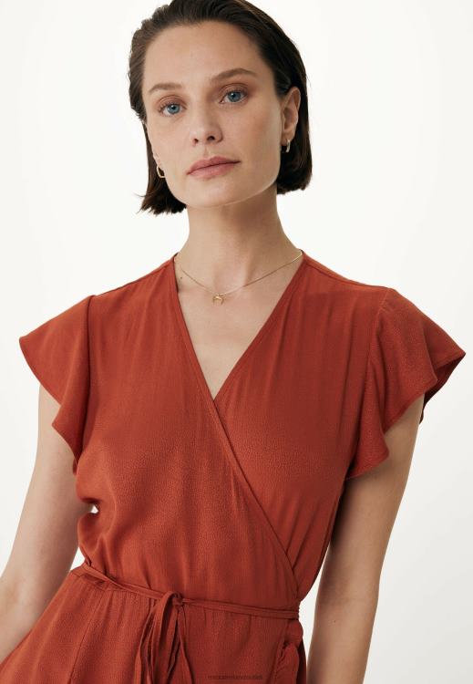 Mexx Wrap Dress Brick Orange 0T44H71 Women