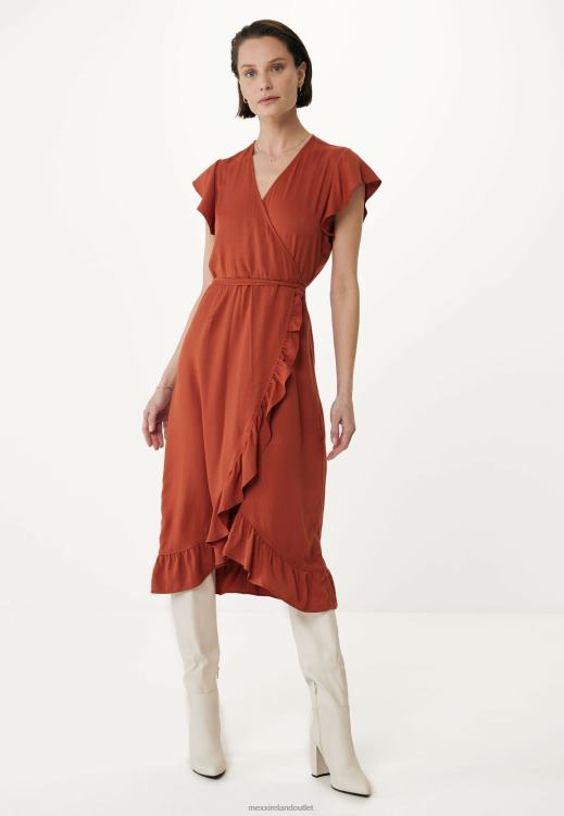 Mexx Wrap Dress Brick Orange 0T44H71 Women