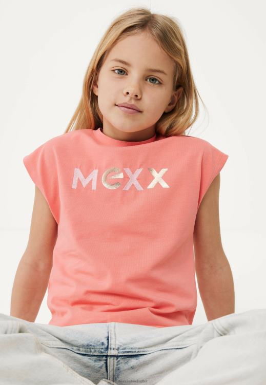 Mexx Short Sleeve Logo Carrier T-shirt Coral Orange 0T44H762 Girls