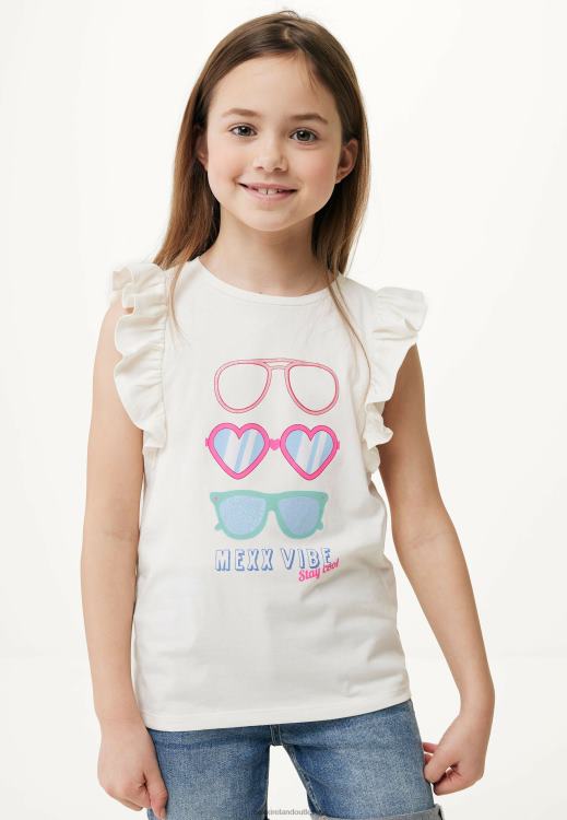 Mexx Short Sleeve T-shirt Off White Beige 0T44H761 Girls