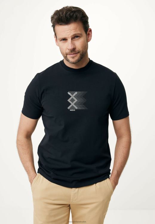 Mexx T-shirt Short Sleeve Rubber Print Black Schwarz 0T44H490 Men