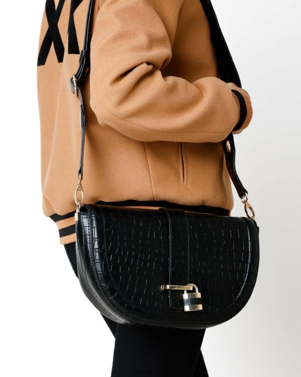 Mexx Croco halfmoon crossbody bag Black 0T44H428 Women