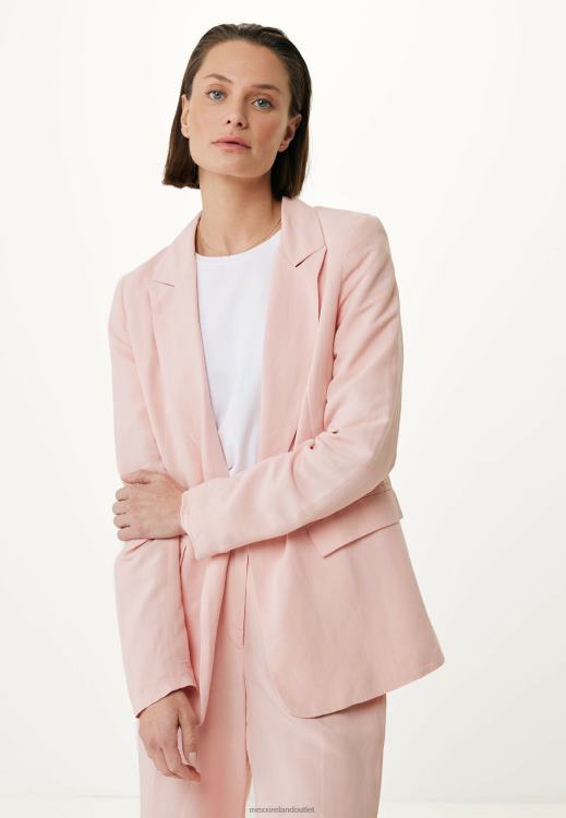 Mexx Linen Single Breasted Blazer Pink 0T44H48 Women