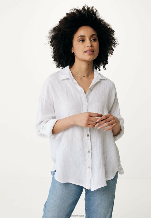 Mexx Button Through Blouse White 0T44H53 Women