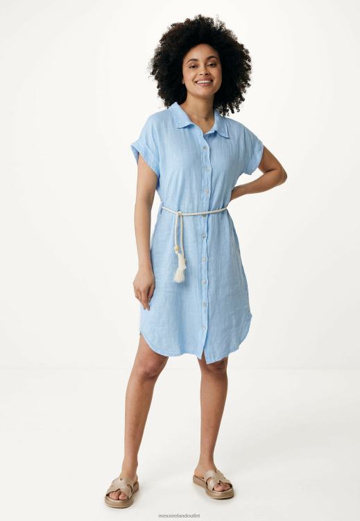 Mexx Button Through Kaftan Dress Baby Blue 0T44H115 Women