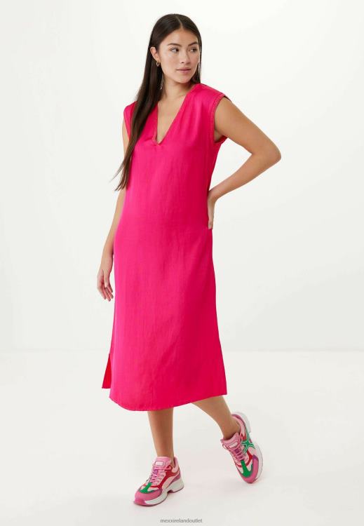 Mexx Sleeveless V-neck Dress Hot Pink 0T44H16 Women