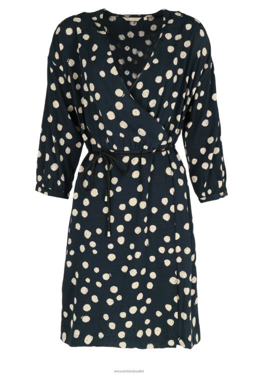 Mexx Wrap Dress All Over Print Navy Blue 0T44H64 Women