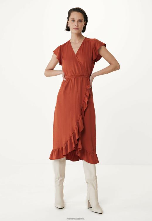 Mexx Wrap Dress Brick Orange 0T44H71 Women