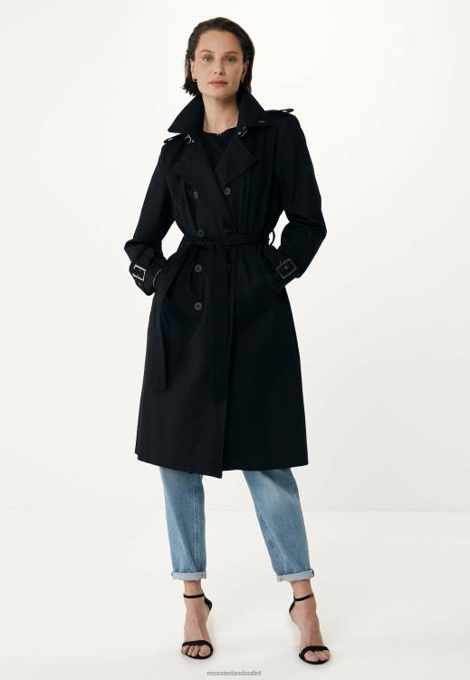 Mexx Double Breasted Trenchcoat Black Schwarz 0T44H95 Women