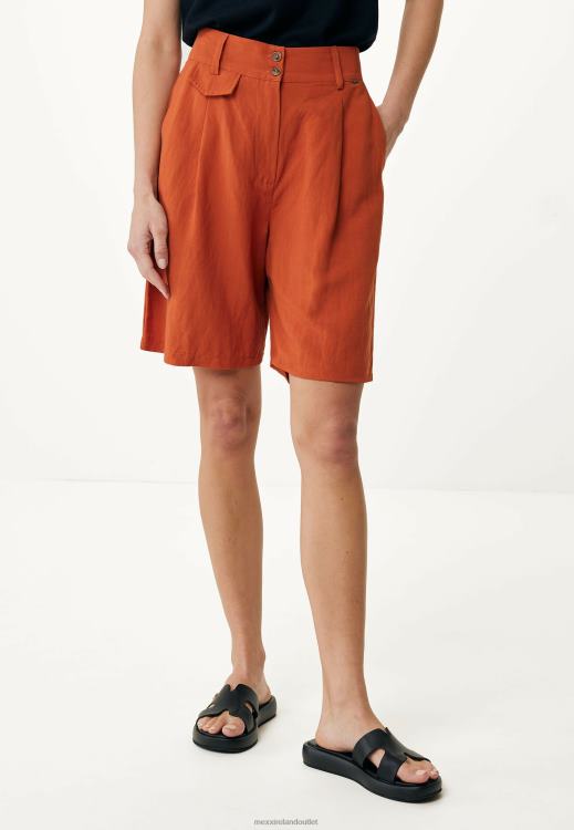 Mexx Linen Shorts Brick Orange 0T44H89 Women