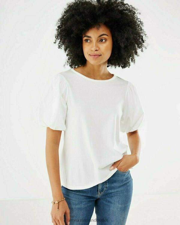 Mexx Puff Sleeve Top White 0T44H120 Women