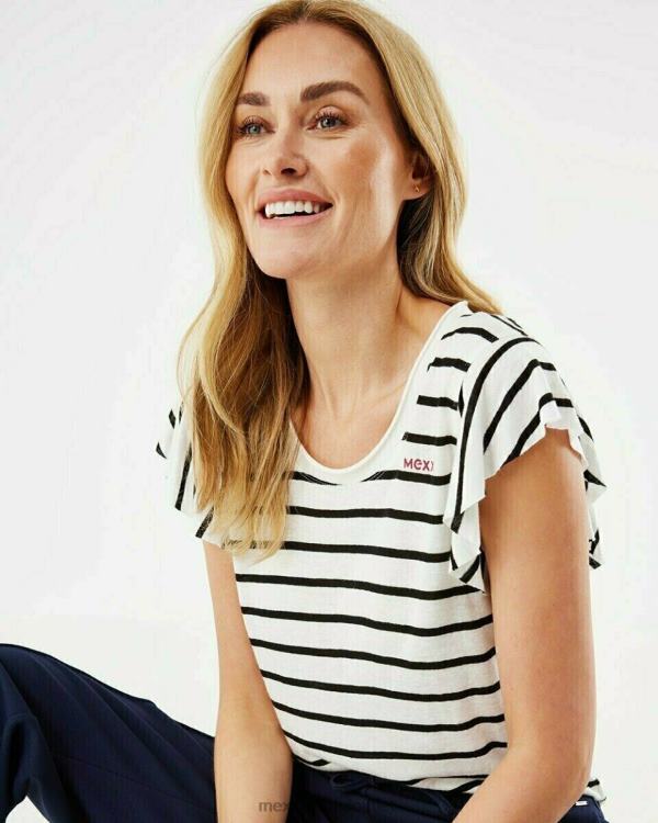 Mexx T-shirt Striped Off white White 0T44H167 Women