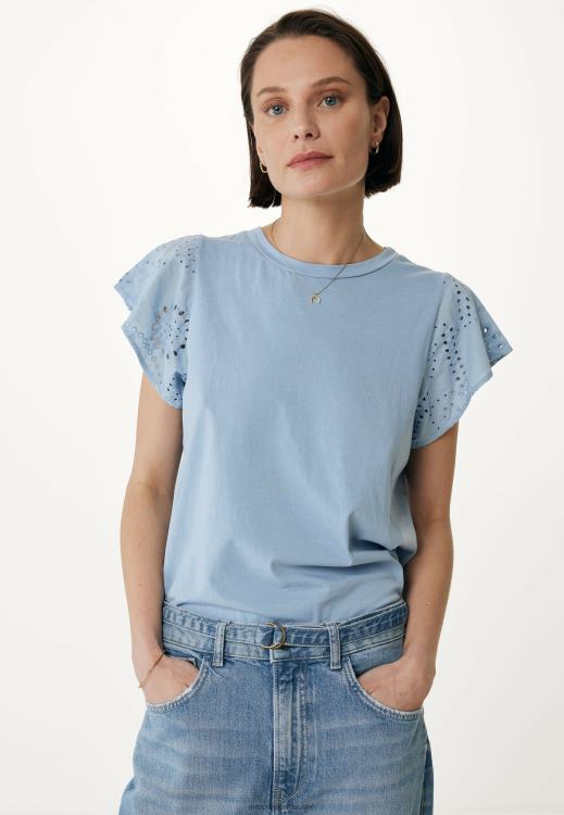 Mexx Top Broidery Sleeves Baby Blue 0T44H14 Women