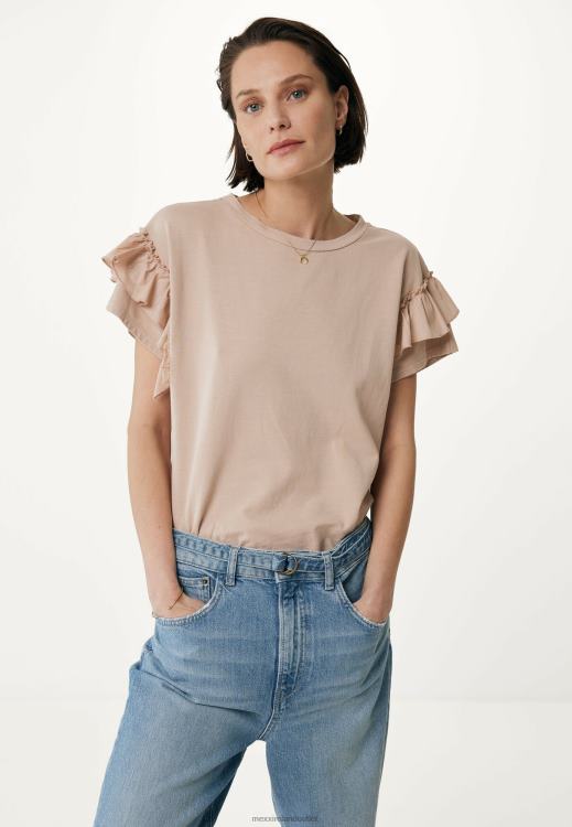Mexx Top Ruffle Sleeves Nude Beige 0T44H42 Women